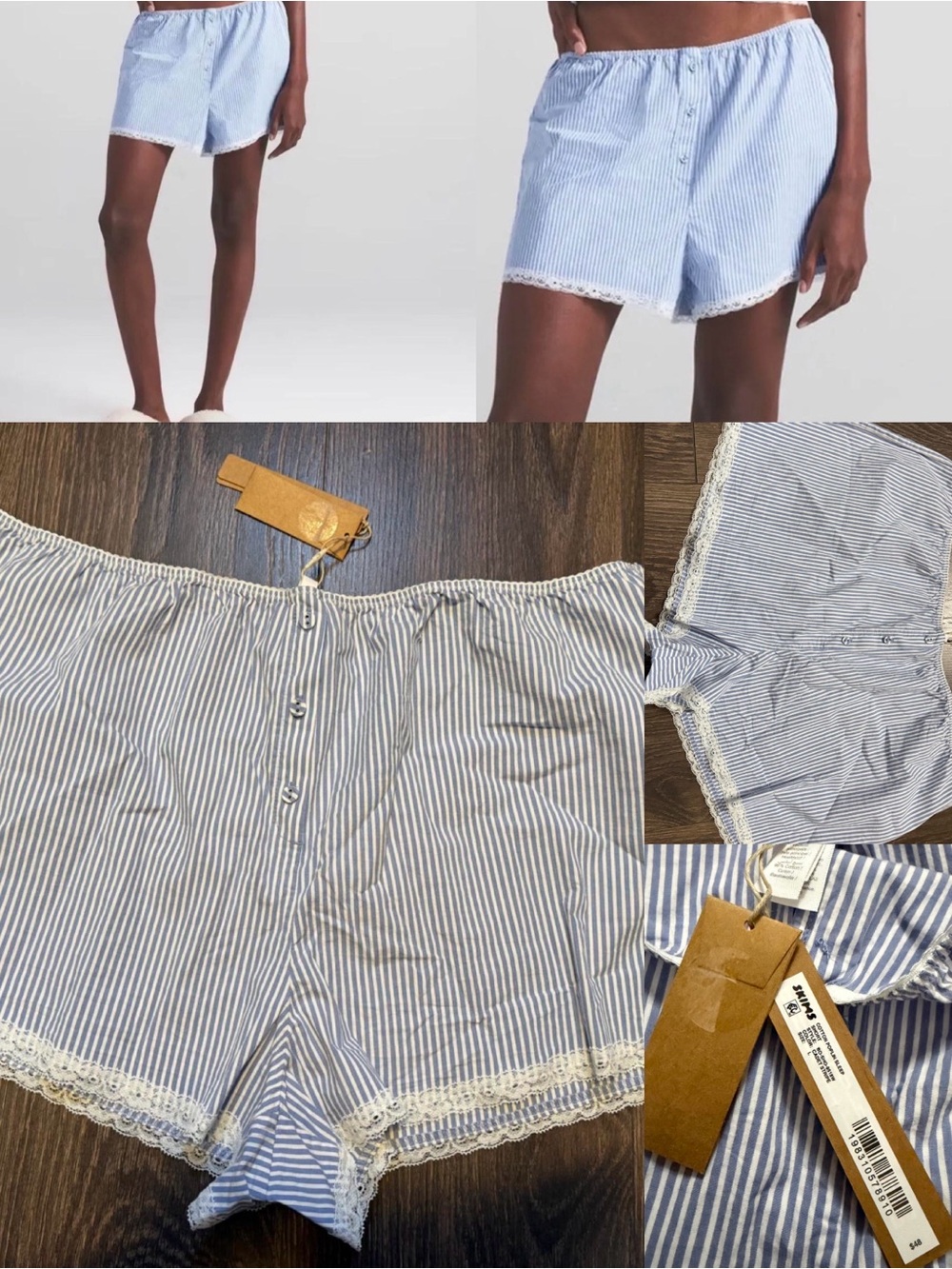 SKIMS poplin sleep shorts size L